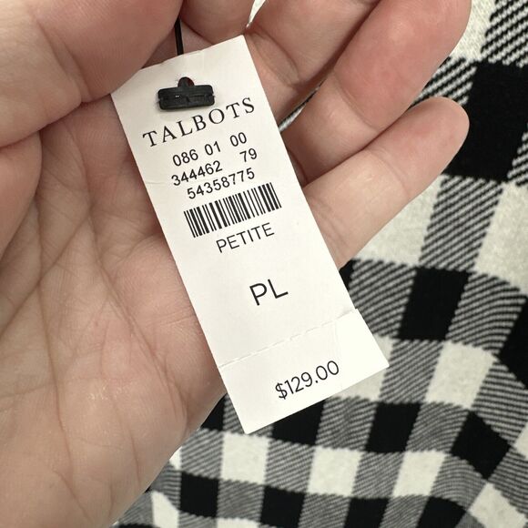 Talbots Sweater Dress Womens Petite Large Lp Turtleneck Buffalo Plaid COMFY NEW - Picture 3 of 6